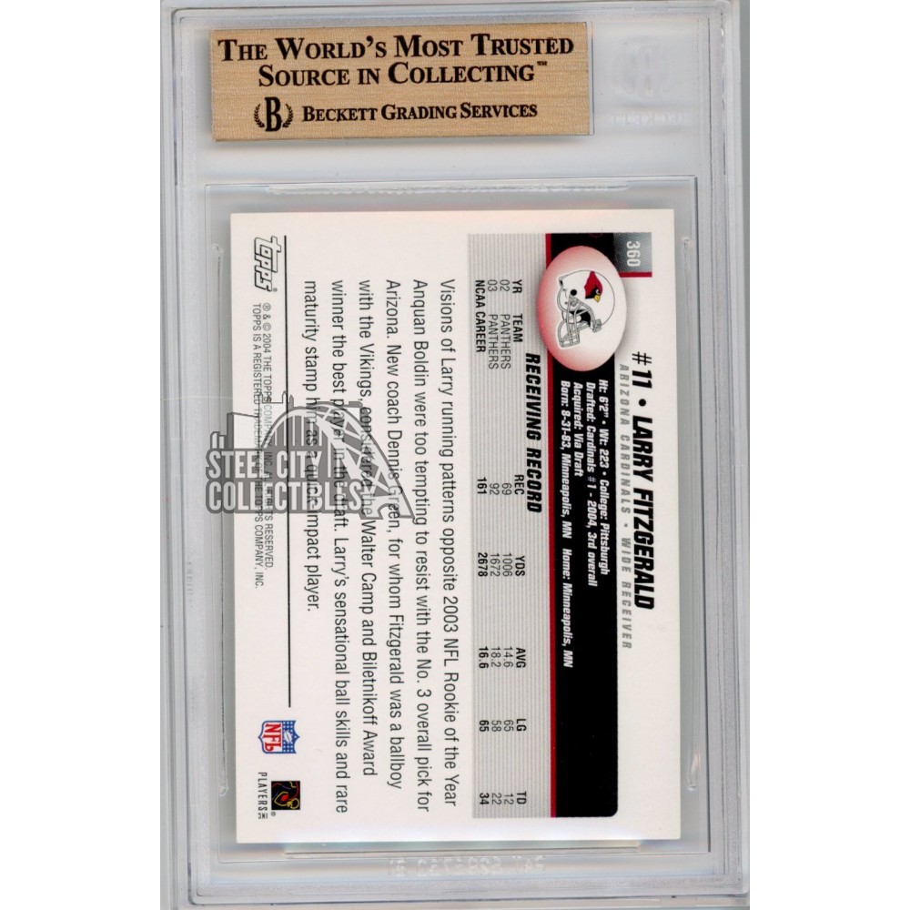 Larry Fitzgerald 2004 Topps Rookie Card #360 BGS 9.5 Gem Mint