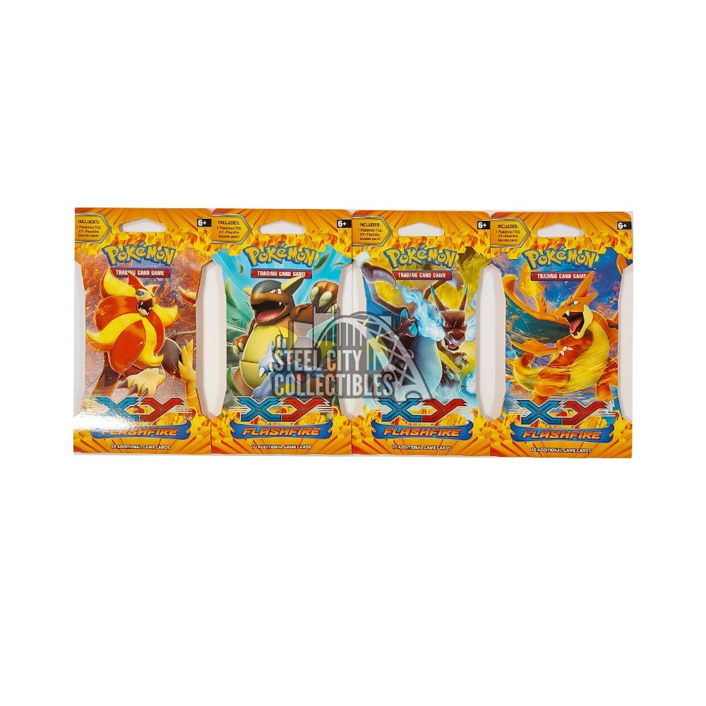 Pokemon XY Flashfire Sleeved Booster 4-Pack Art Set