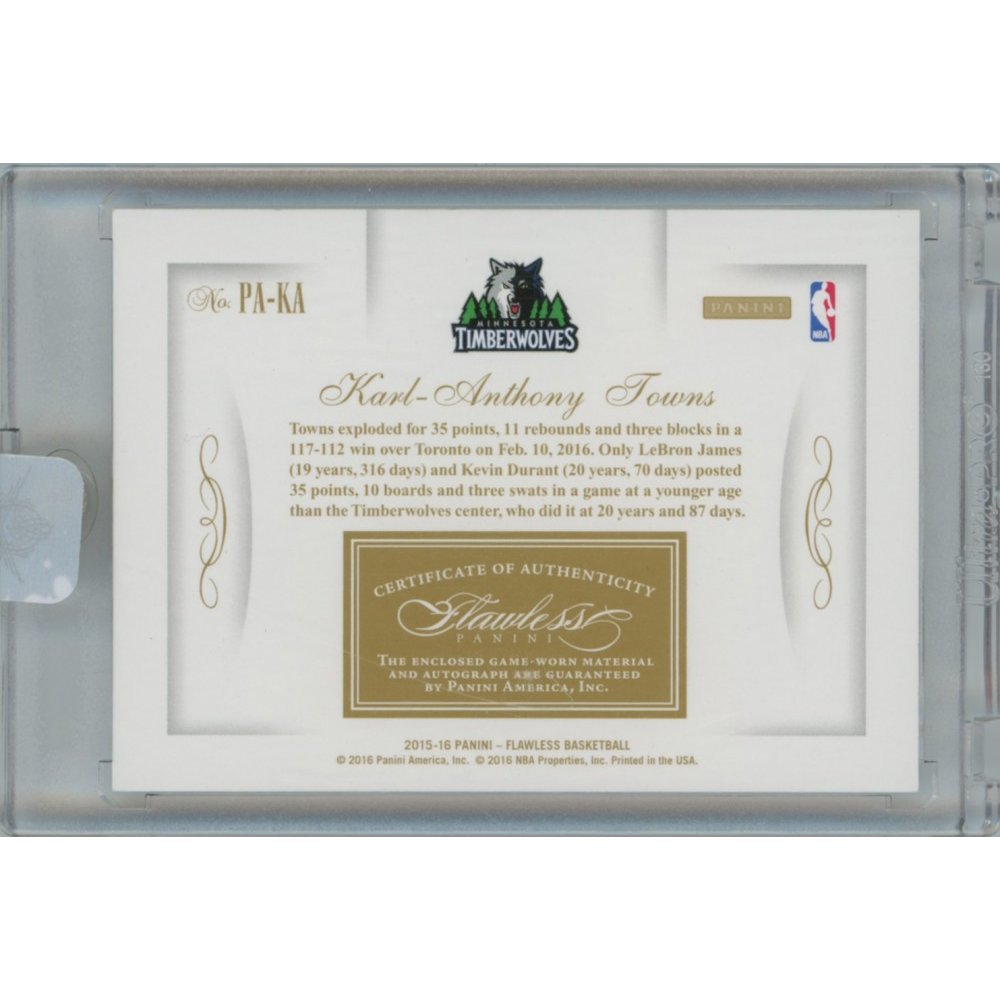 panini FLAWLESS Karl-Anthony Towns 良部 panini FLAWLESS Karl-Anthony Towns 良部（Karl-Anthony Towns
