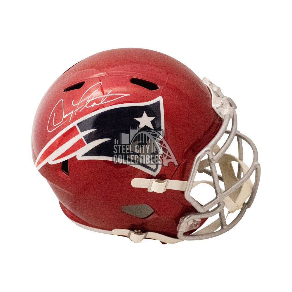 Doug Flutie Autographed New England Patriots Blaze Mini Football Helmet BAS COA 