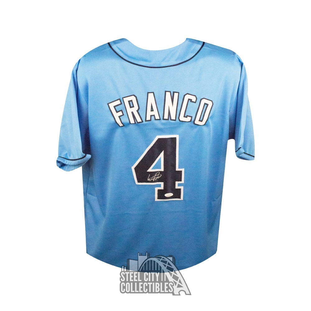 Wander Franco Autographed Tampa Bay Custom Blue Baseball Jersey - JSA COA