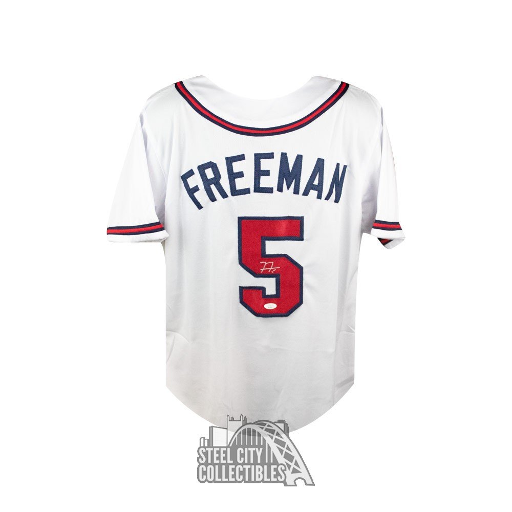 Freddie Freeman Autographed Atlanta Custom White Baseball Jersey JSA