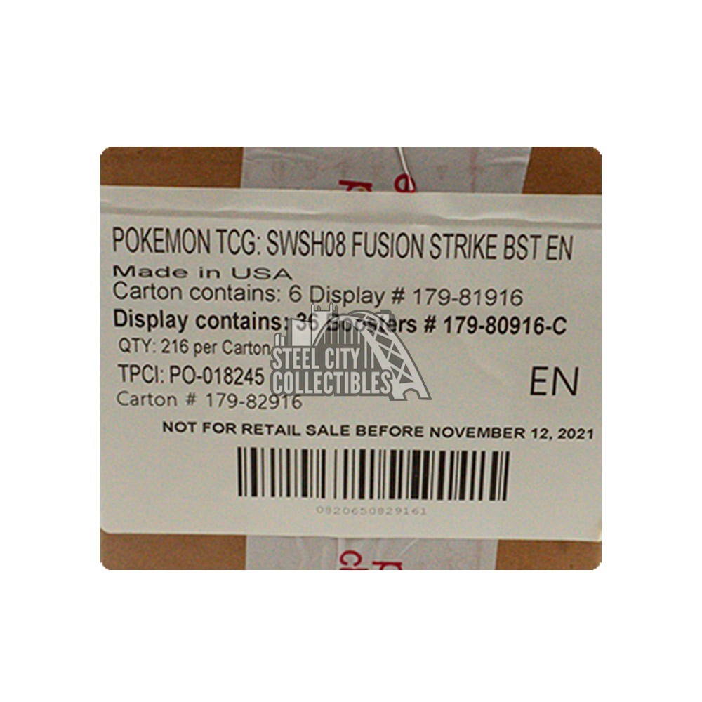 Pokemon Sword & Shield Fusion Strike Booster 6-Box Case | Steel