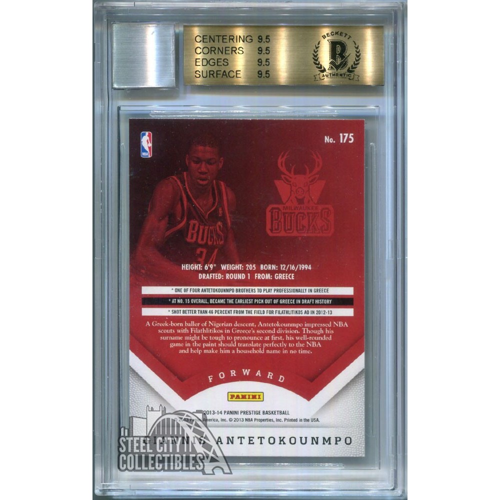 Giannis Antetokounmpo 2013-14 Panini Prestige Rookie Autograph BGS