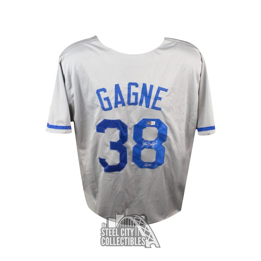 Eric Gagne Cy 03 Autographed Los Angeles Gray Custom Baseball Jersey - BAS