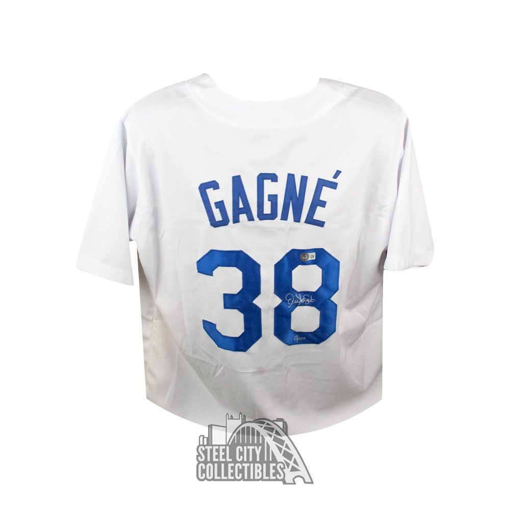 Eric Gagne Cy 03 Autographed Los Angeles White Custom Baseball Jersey - BAS