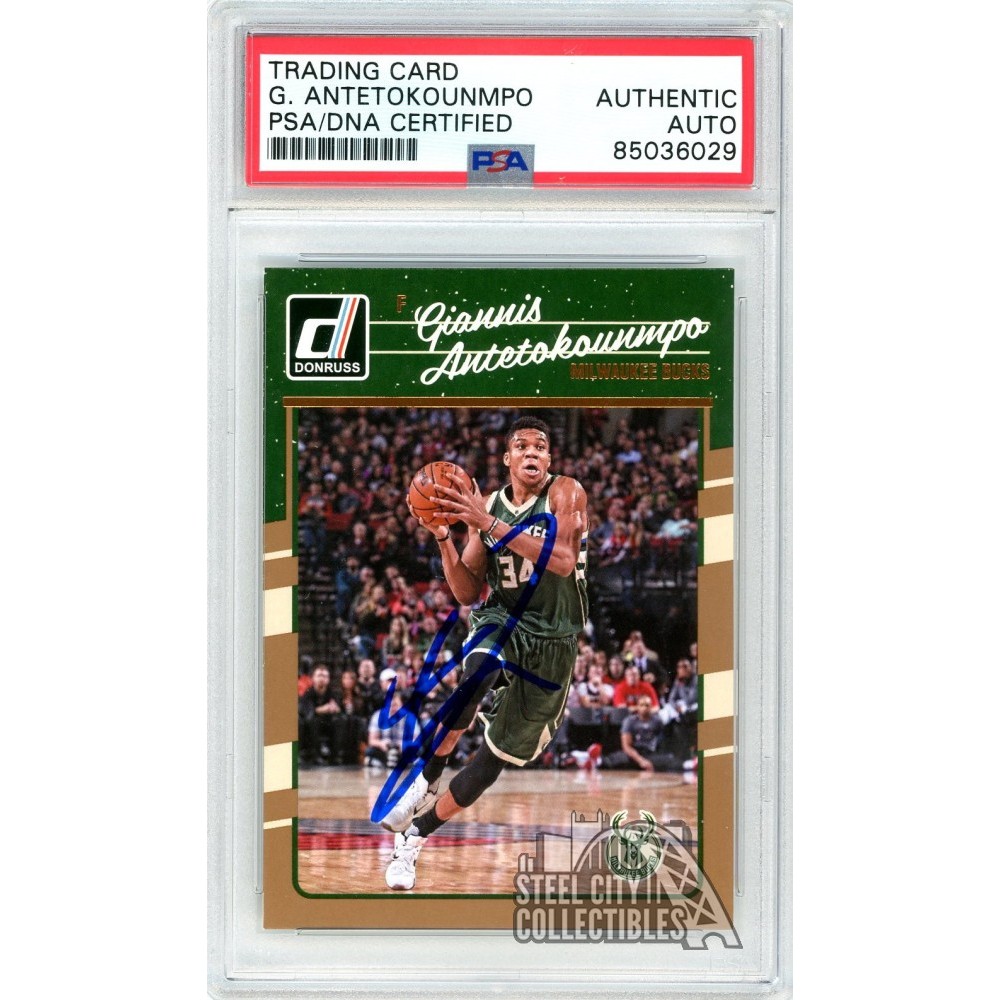 Giannis Antetokounmpo 201617 Panini Donruss Autograph Card 5 PSA/DNA