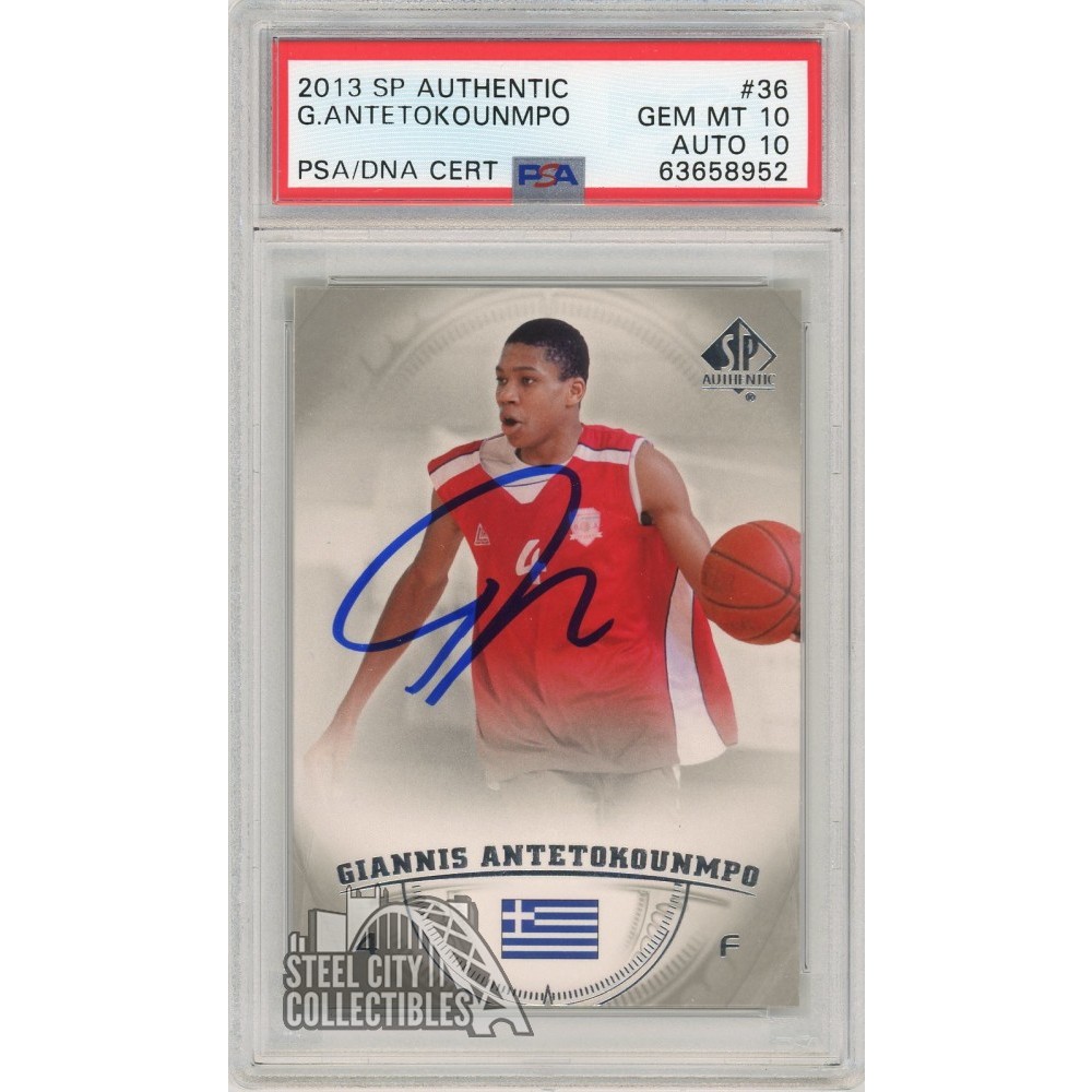 Giannis Antetokounmpo 2013-14 SP Authentic Rookie Autograph Card #36 PSA 10  PSA/DNA 10 | Steel City Collectibles