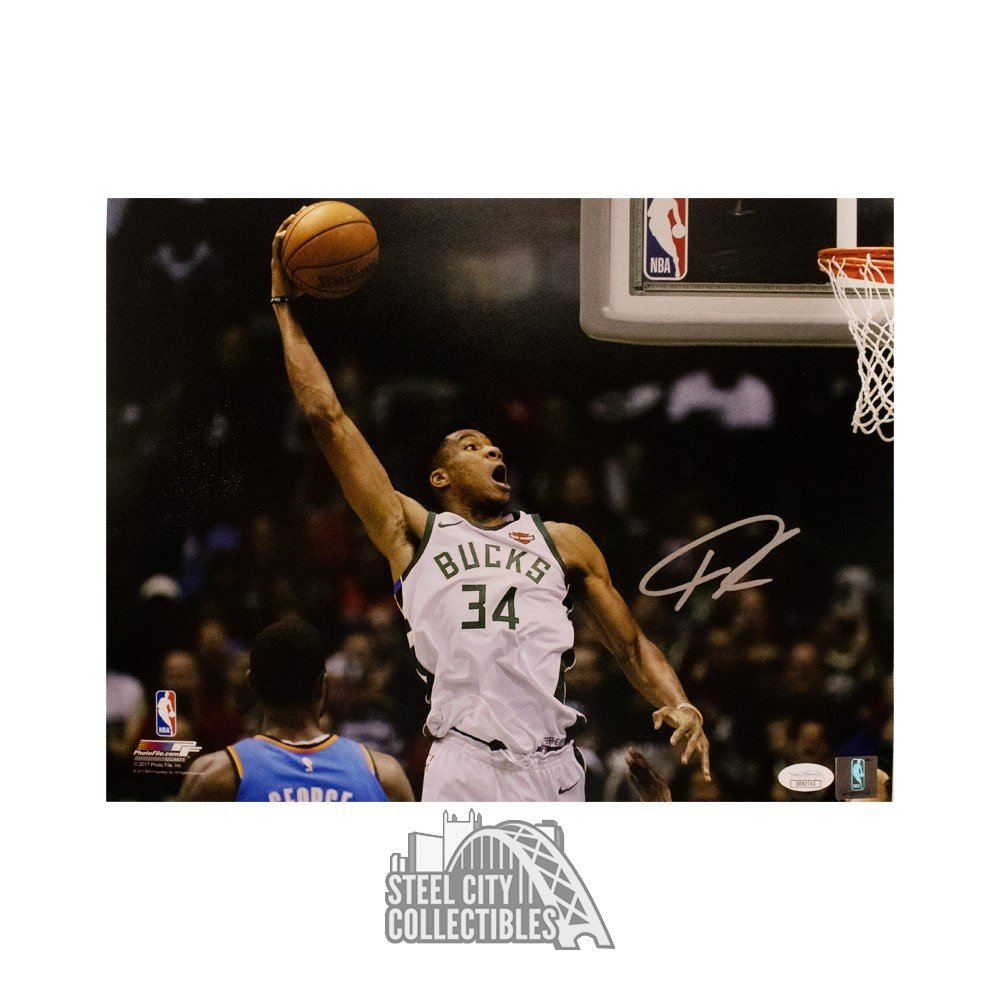 giannis antetokounmpo milwaukee bucks autographed nike