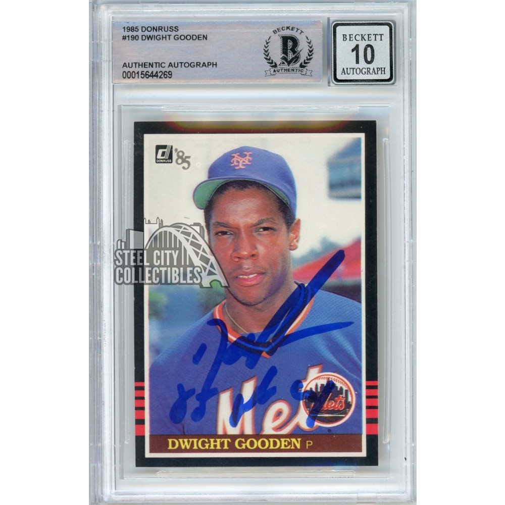 Dwight Gooden 1985 Donruss 85 NL CY Autograph Rookie Card #190 BAS 10