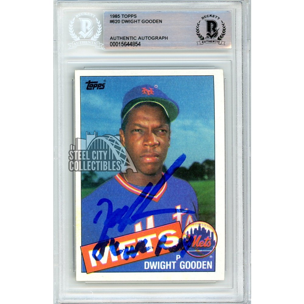 Dwight Gooden 1985 Topps 84 NL ROY Autograph Rookie Card #620 BAS