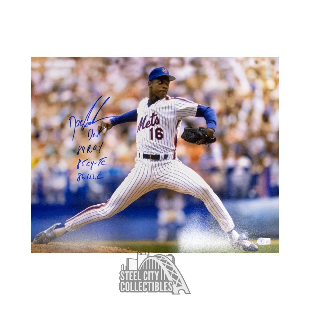 Dwight Gooden 4 Inscriptions Autographed New York Mets 16x20 Photo