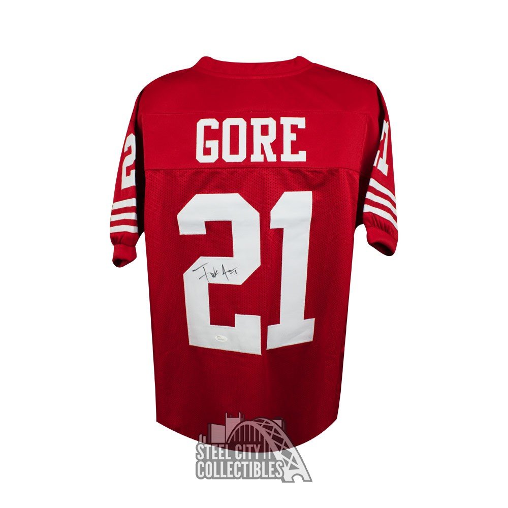 Frank Gore Autographed San Francisco Custom Red Football Jersey JSA