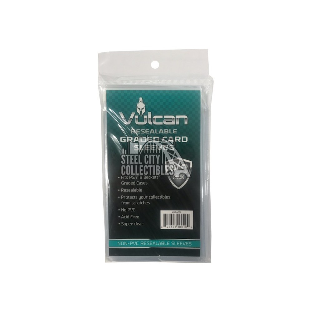 thumbnail interactive-video image 1 of Vulcan Shield Team Bags – 100 Pack Resealable Sleeves For Card Toploaders (35pt), Acid-Free & Clear 1 of 5