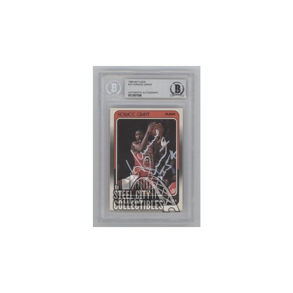 Horace Grant 1988 89 Fleer Autographed Rookie Card 16 BAS Steel 