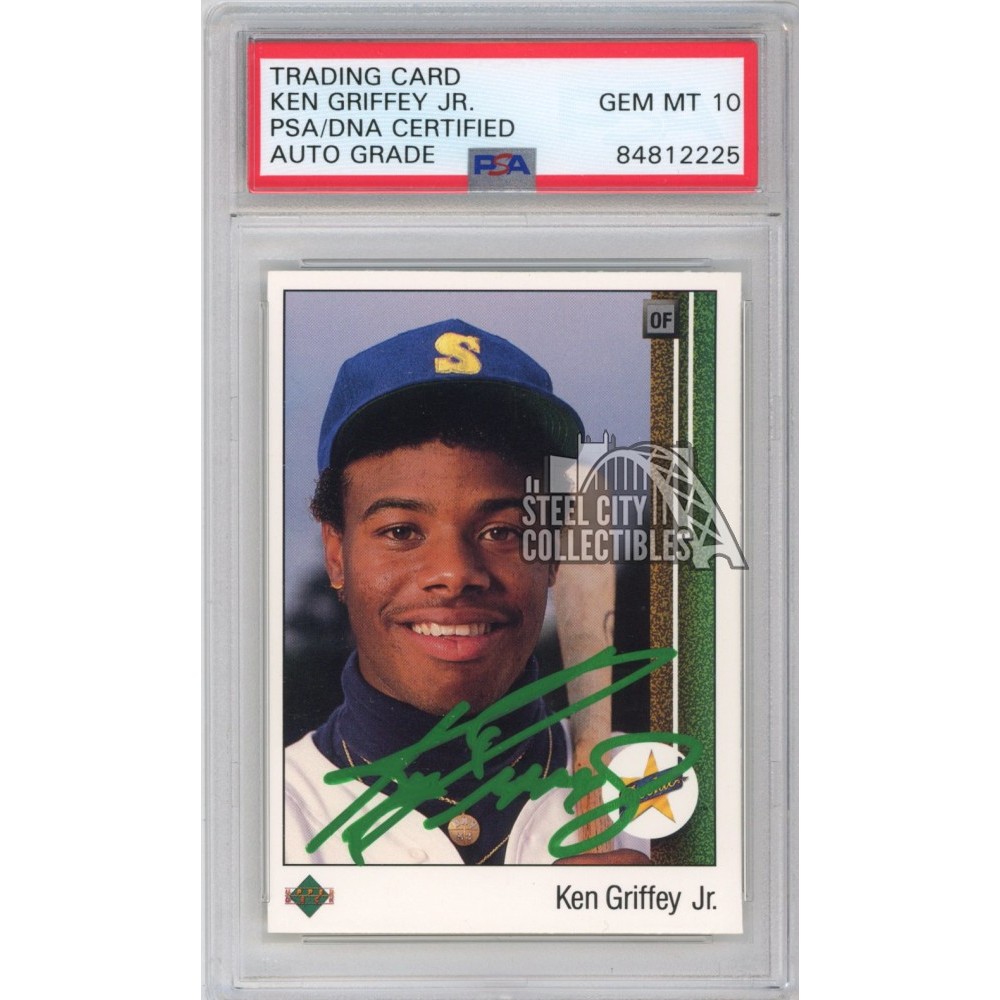 Ken Griffey Jr 1989 Upper Deck Autograph Rookie Card #1 PSA/DNA 10 (Green)