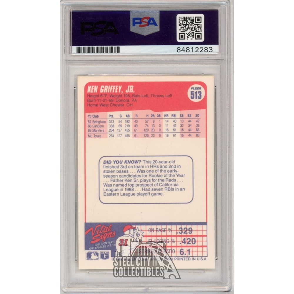 Ken Griffey Jr 1990 Fleer Autograph Card #513 PSA/DNA 10 | Steel City  Collectibles