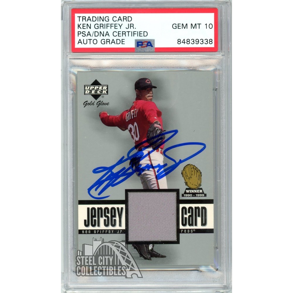 Ken Griffey Jr 2001 Upper Deck Autograph Jersey Card #GG-KG PSA