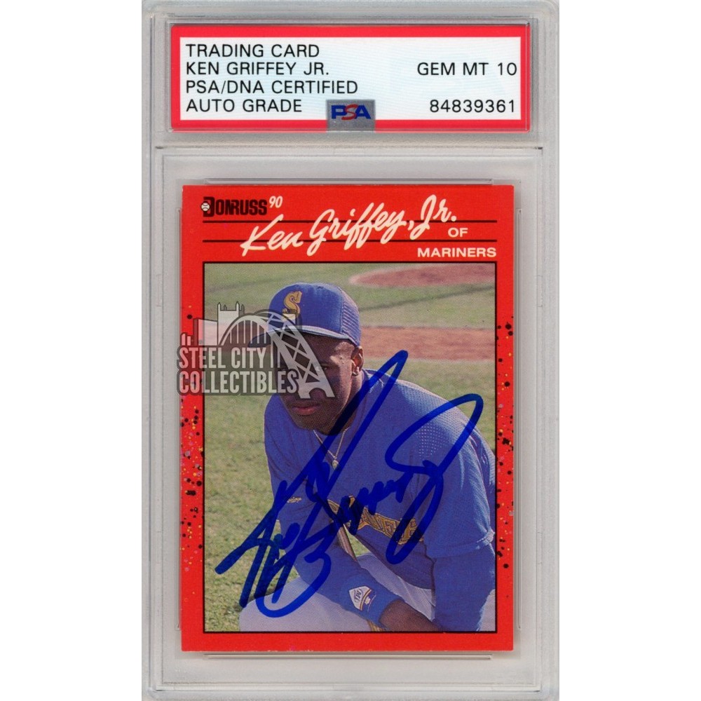 Ken Griffey Jr 1990 Donruss Autograph Card #365 PSA/DNA 10