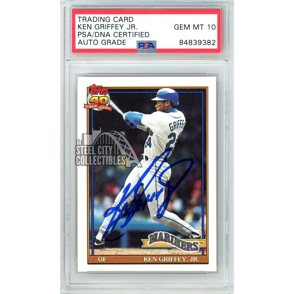 Ken Griffey Jr 1991 Topps Autograph Card 790 PSA/DNA 10 Steel City