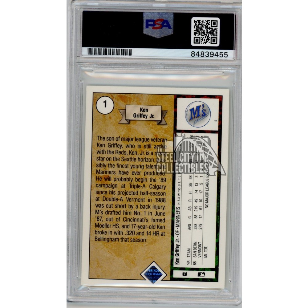 Ken Griffey Jr 1989 Upper Deck Autograph Rookie Card #1 PSA/DNA 10 (Light  Blue) | Steel City Collectibles