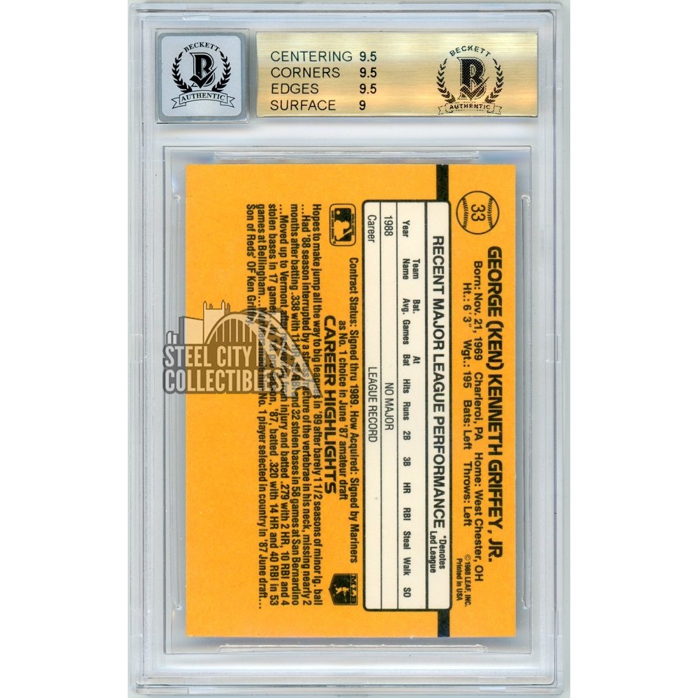 Ken Griffey Jr 1989 Donruss Rated Rookie Autograph Rookie