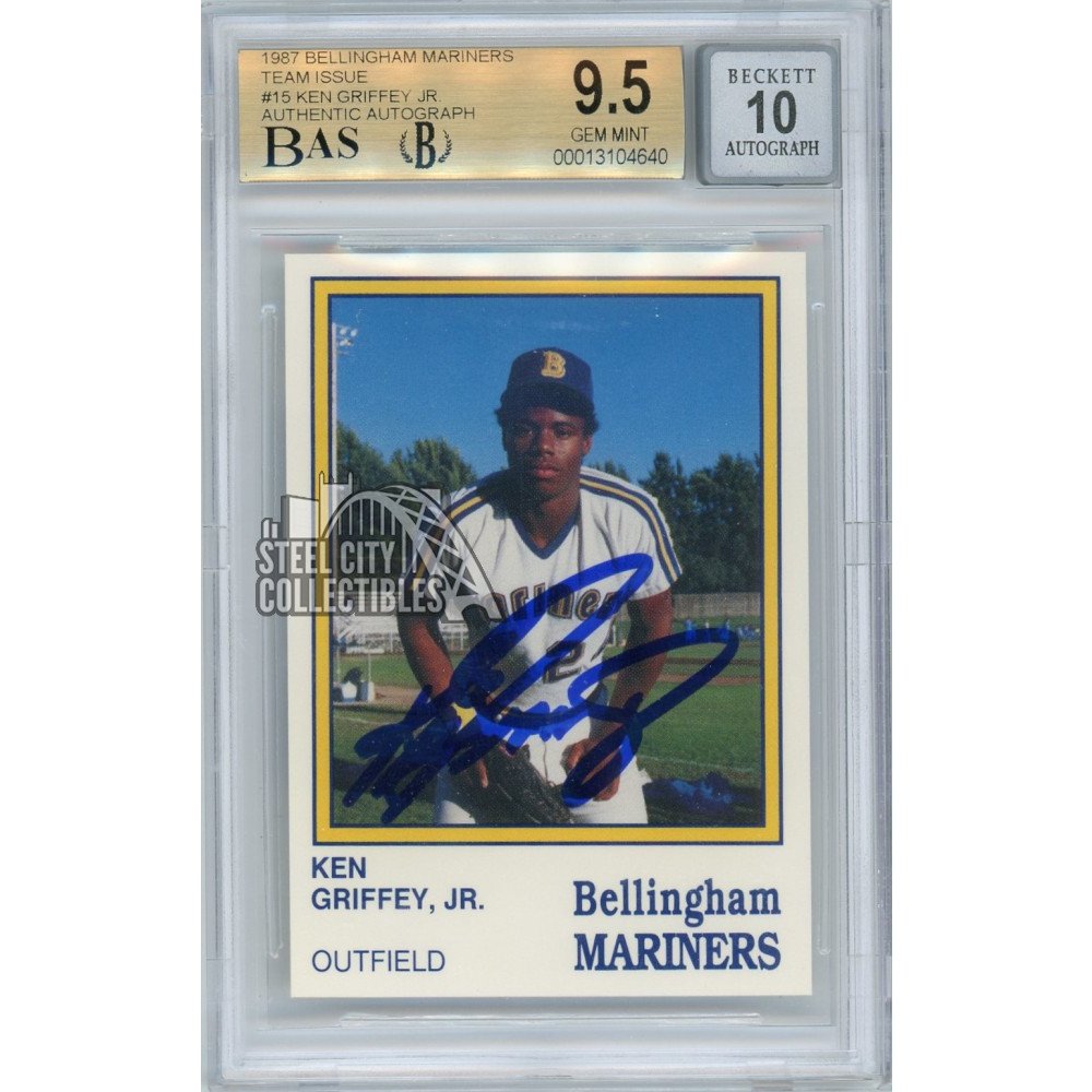 Ken Griffey Jr 1987 Bellingham Mariners Baseball Autograph Card 15