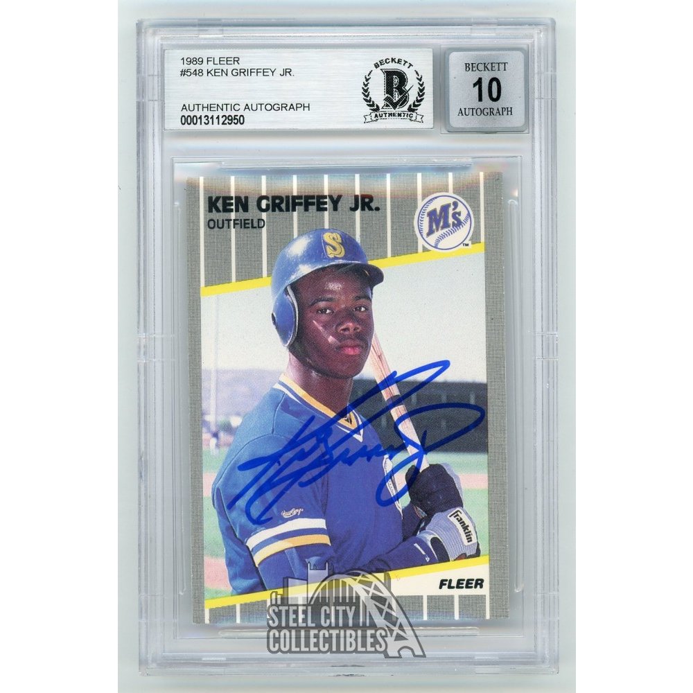 Ken Griffey Jr 1989 Fleer Autographed Card #548 - BAS 10 | Steel City  Collectibles