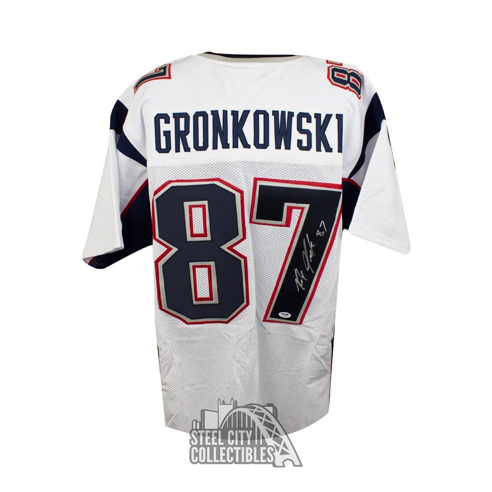 Rob Gronkowski Autographed New England Patriots Custom Football Jersey - PSA/DNA