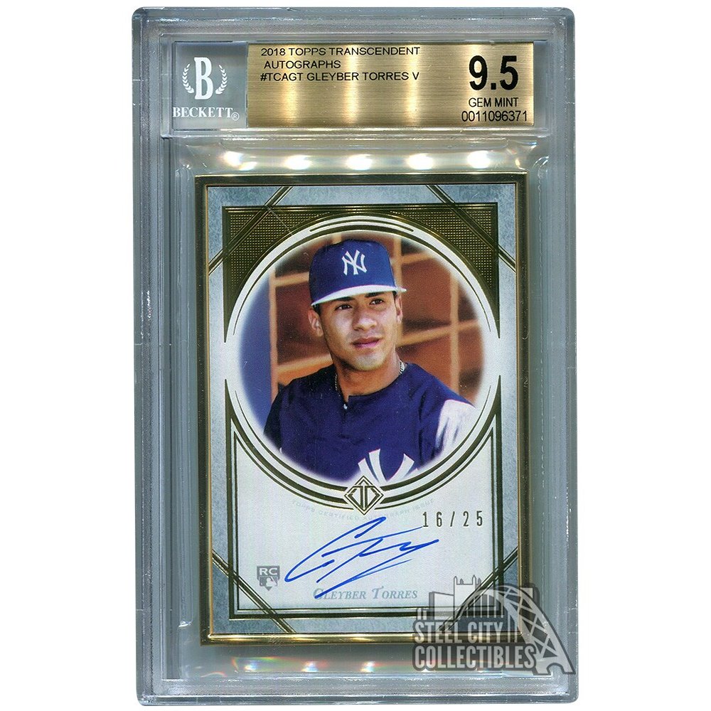 Gleyber Torres 2018 Topps Transcendent Autographed Card 16 25 BGS 9 5 