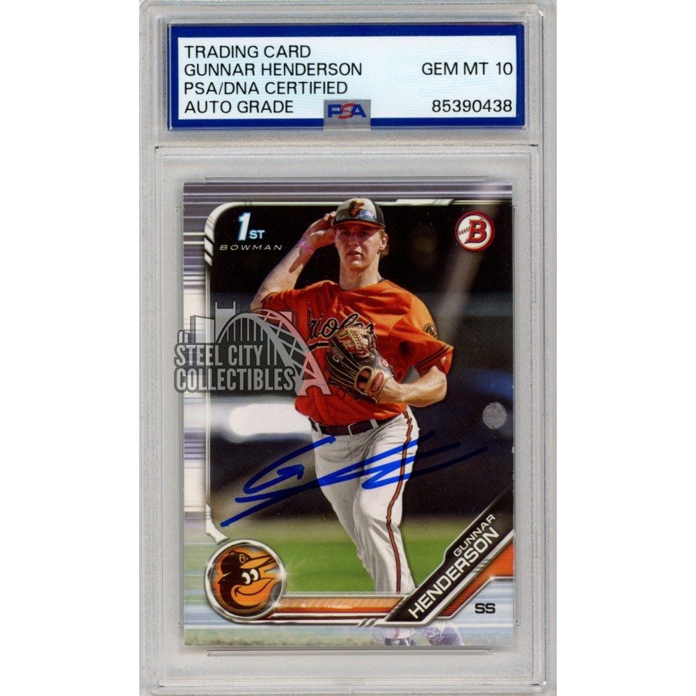 Gunnar Henderson 2019 1st Bowman Autograph Card #BD-22 PSA/DNA 10 