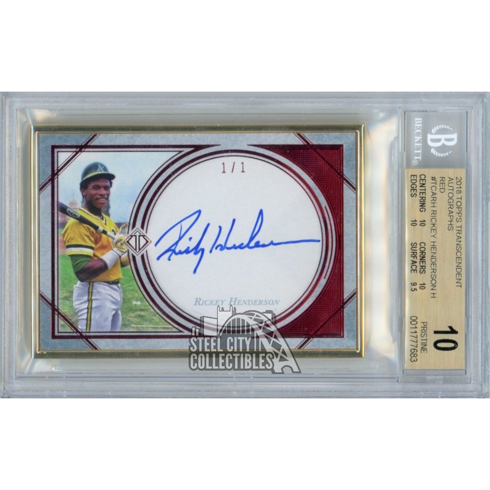 Rickey Henderson 2018 Topps Transcendent Autograph Red 1/1 - BGS