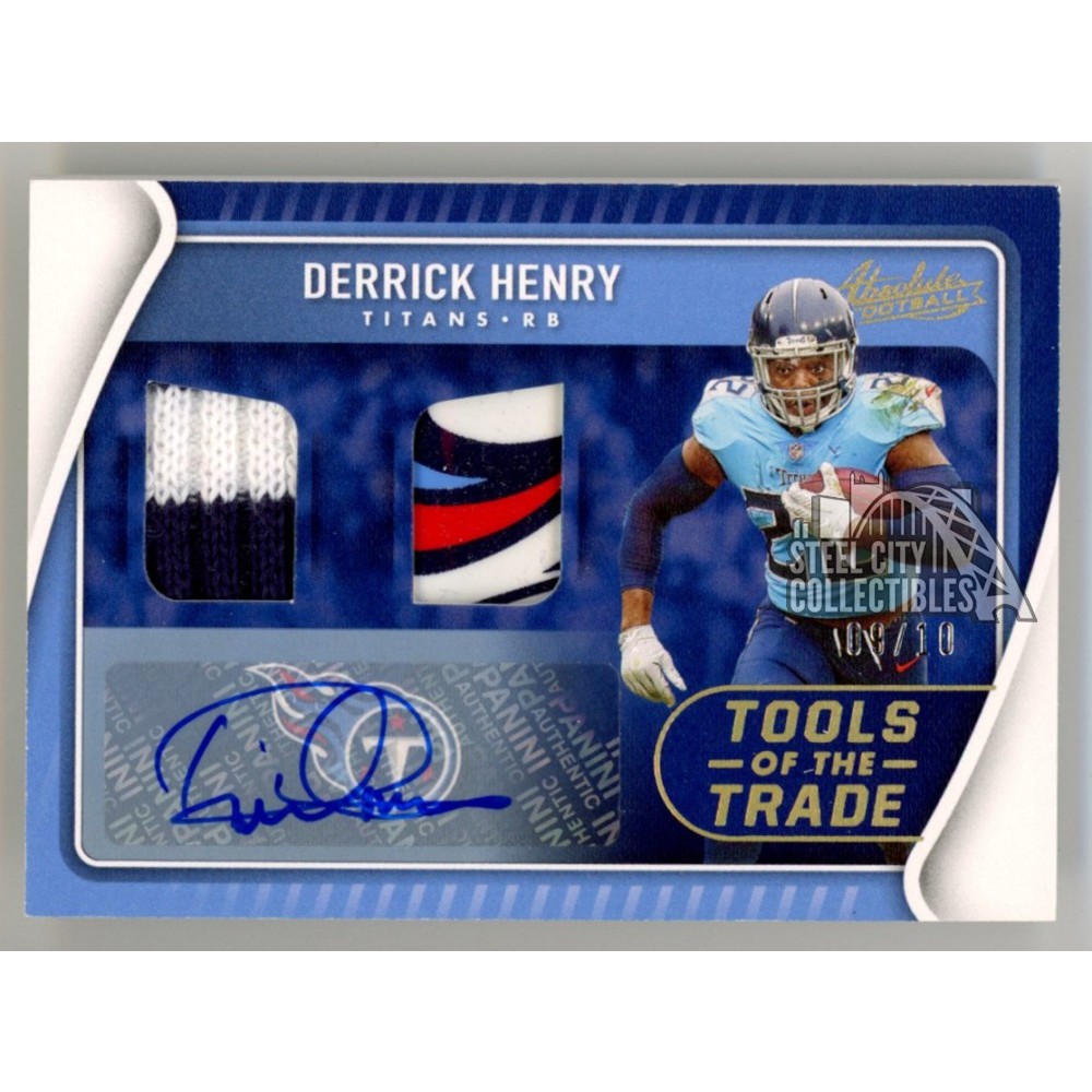 Derrick Henry 2021 Panini Absolute Autograph Dual Patch Card