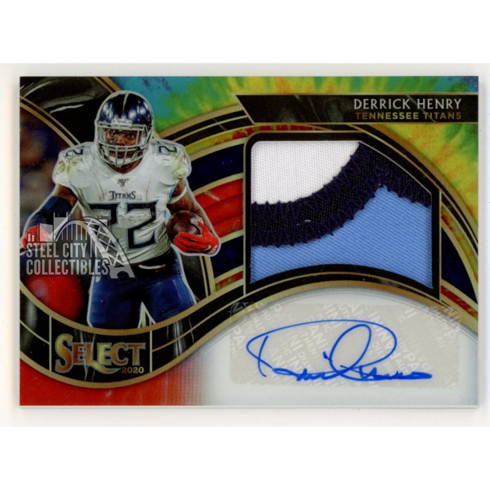 Derrick Henry 2020 Panini Select Tie Dye Autograph Patch Card #JUS