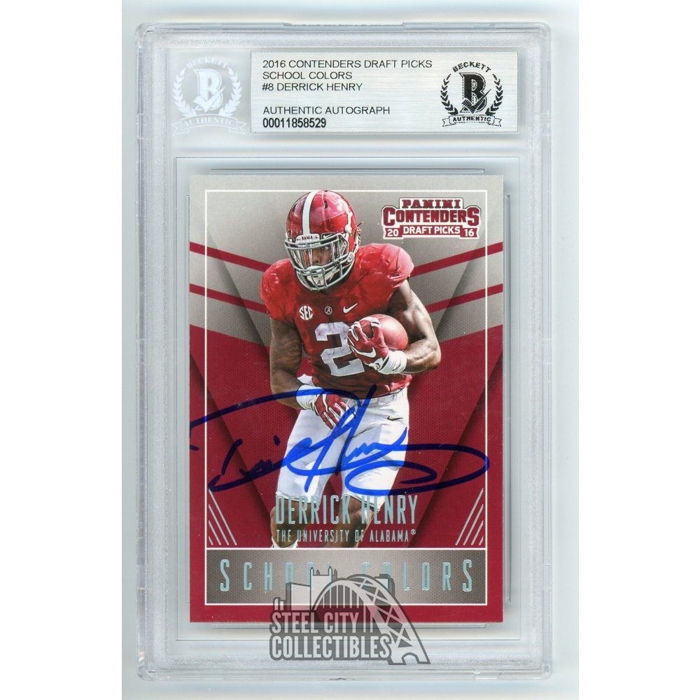 Derrick Henry 2016 Contenders Draft Picks School Colors Autograph Card Bas Steel City Collectibles