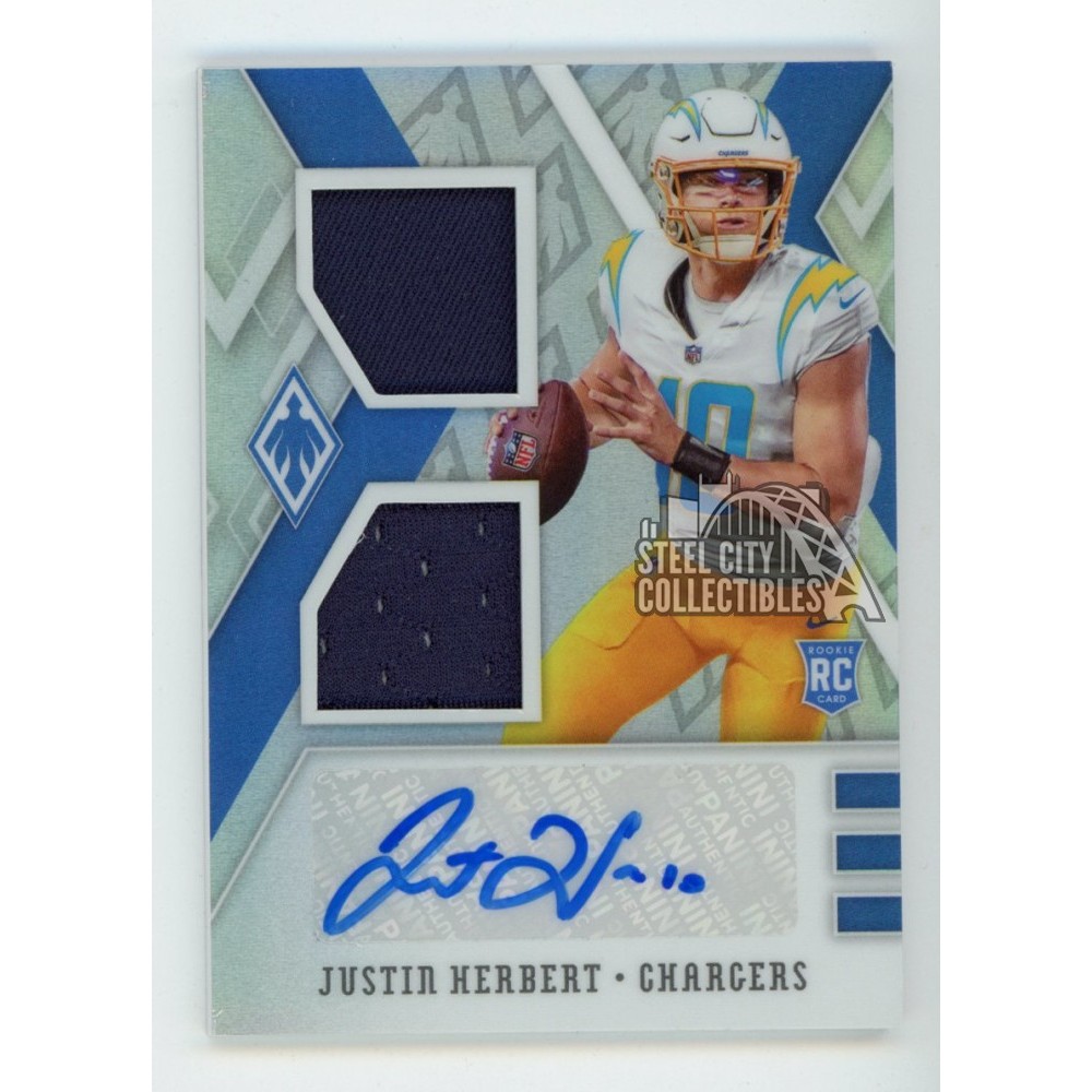 Justin Herbert 2020 Panini Phoenix Autograph Jersey Rookie Card