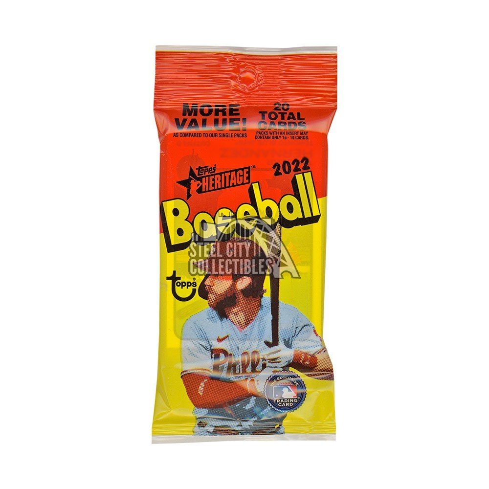 2022 Topps Heritage Baseball MLB Value Fat Pack Cello 20 Cards - SEALED