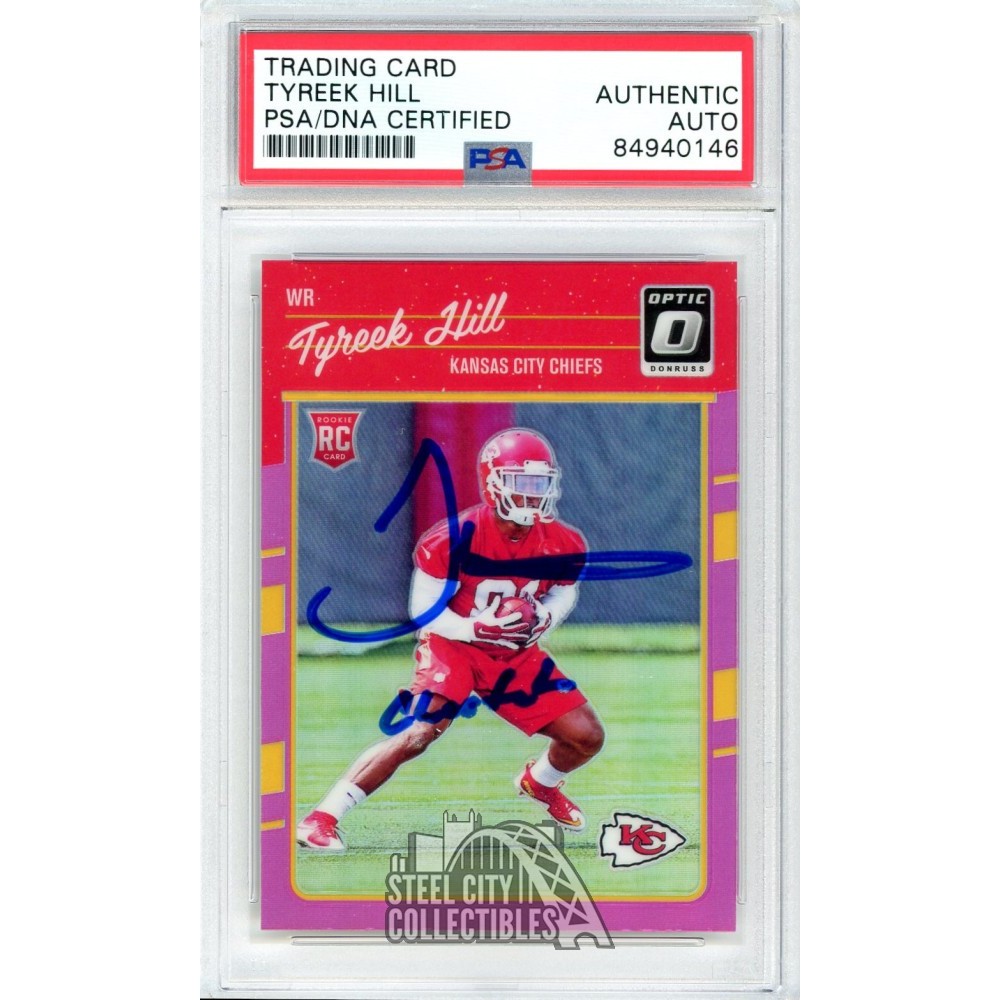 Tyreek Hill 2016 Panini Donruss Optic Pink "Cheetah" Autograph Rookie