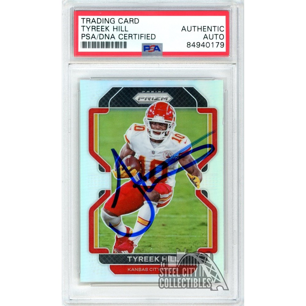 Tyreek Hill 2021 Panini Prizm Silver Autograph Card 187 PSA/DNA
