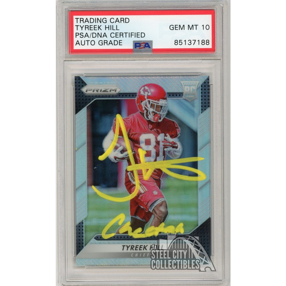 Tyreek Hill Cheetah 2016 Panini Prizm Silver Autograph Rookie Card 296