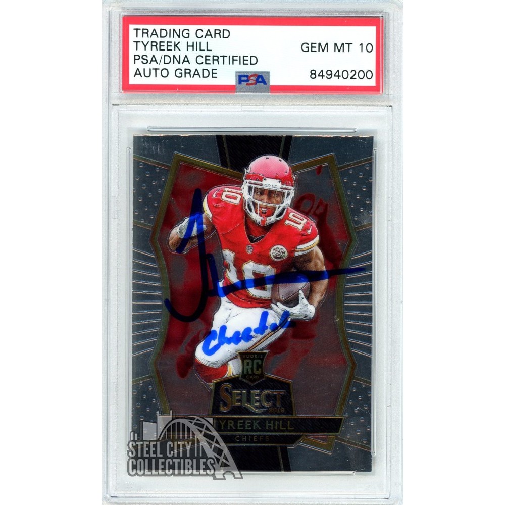 Tyreek Hill 2016 Panini Select "Cheetah" Autograph Rookie Card 170 PSA
