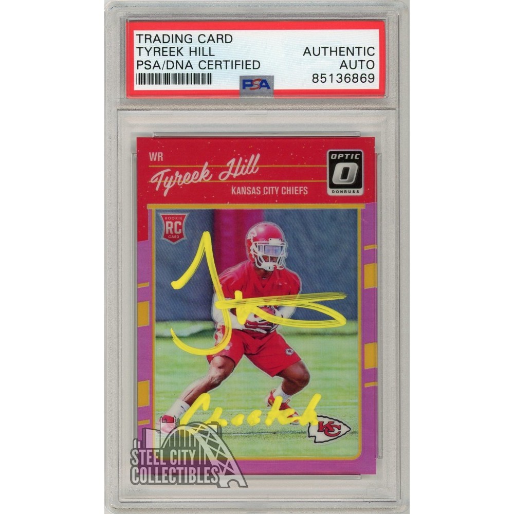 Tyreek Hill Cheetah 2016 Donruss Optic Pink Autograph Rookie Card 117