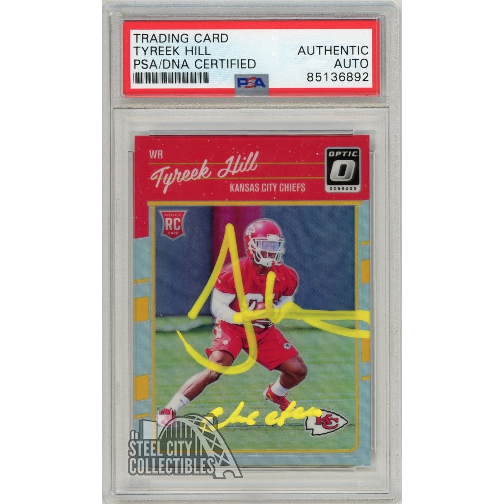 Tyreek Hill Cheetah 2016 Donruss Optic Holo Autograph Rookie Card 117