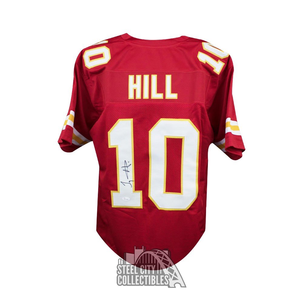 Tyreek Hill Autographed Kansas City Custom Red Football Jersey - JSA COA | Steel City Collectibles