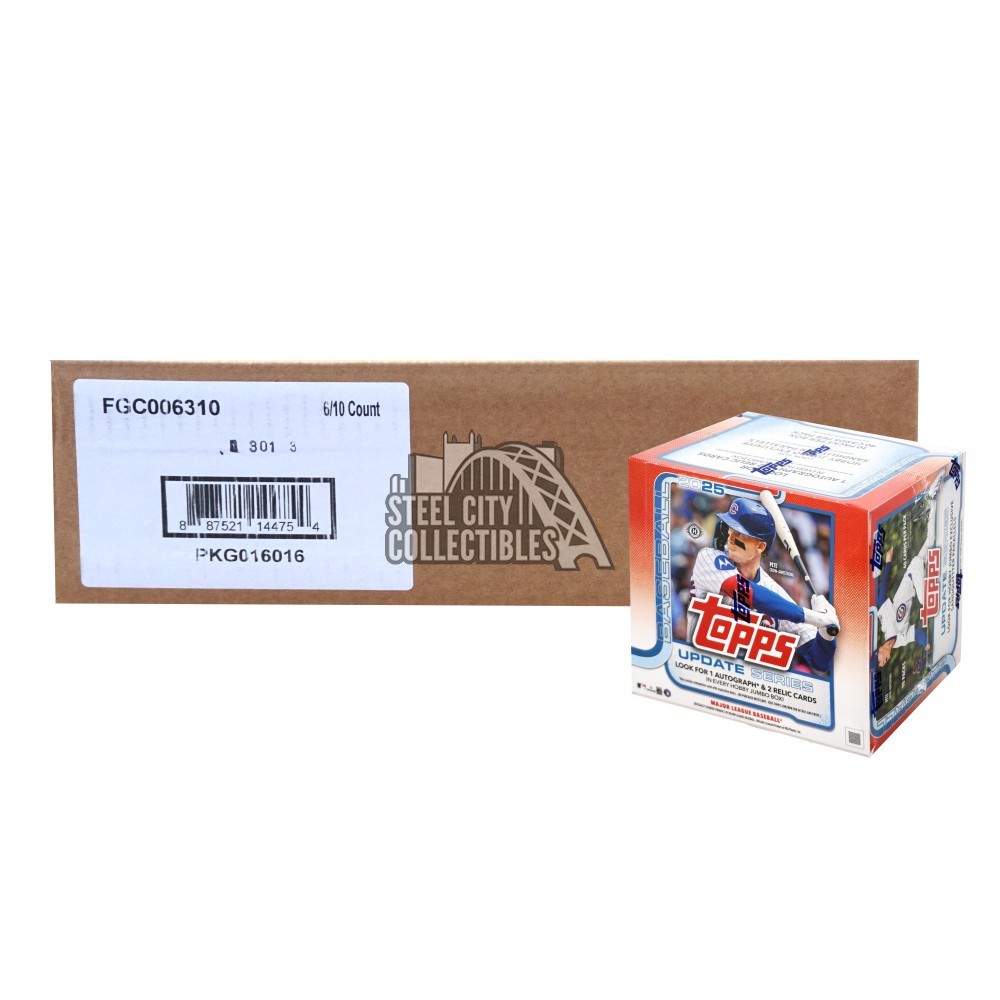 2025 Topps Update Series Baseball Hobby Jumbo 6-Box Case | Steel