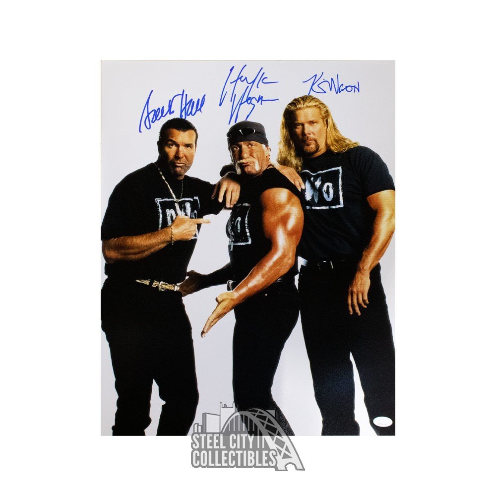 Leaf COA NWO Kevin Nash & Scott Hall Autographed 16x20 Photo WWE WCW 