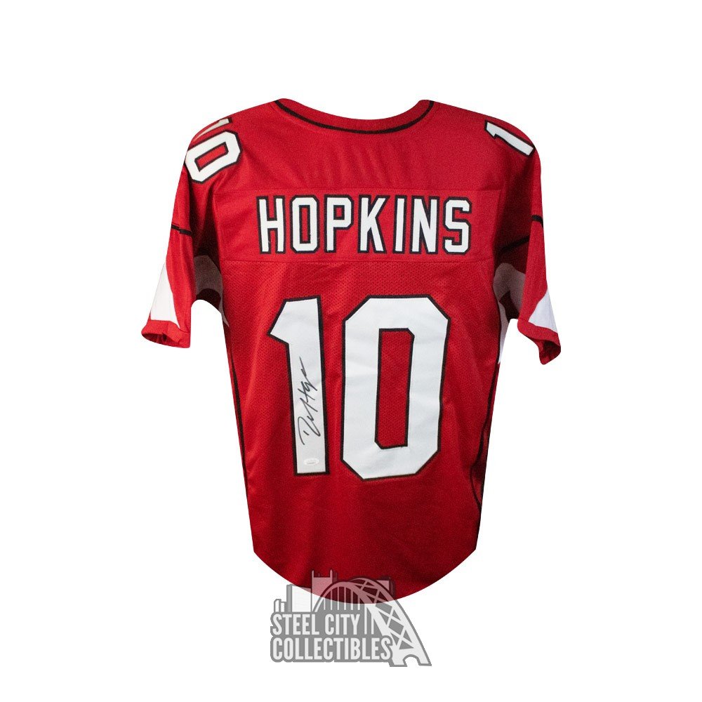 DeAndre Hopkins Autographed Houston Texans Custom Red Football Jersey - JSA COA