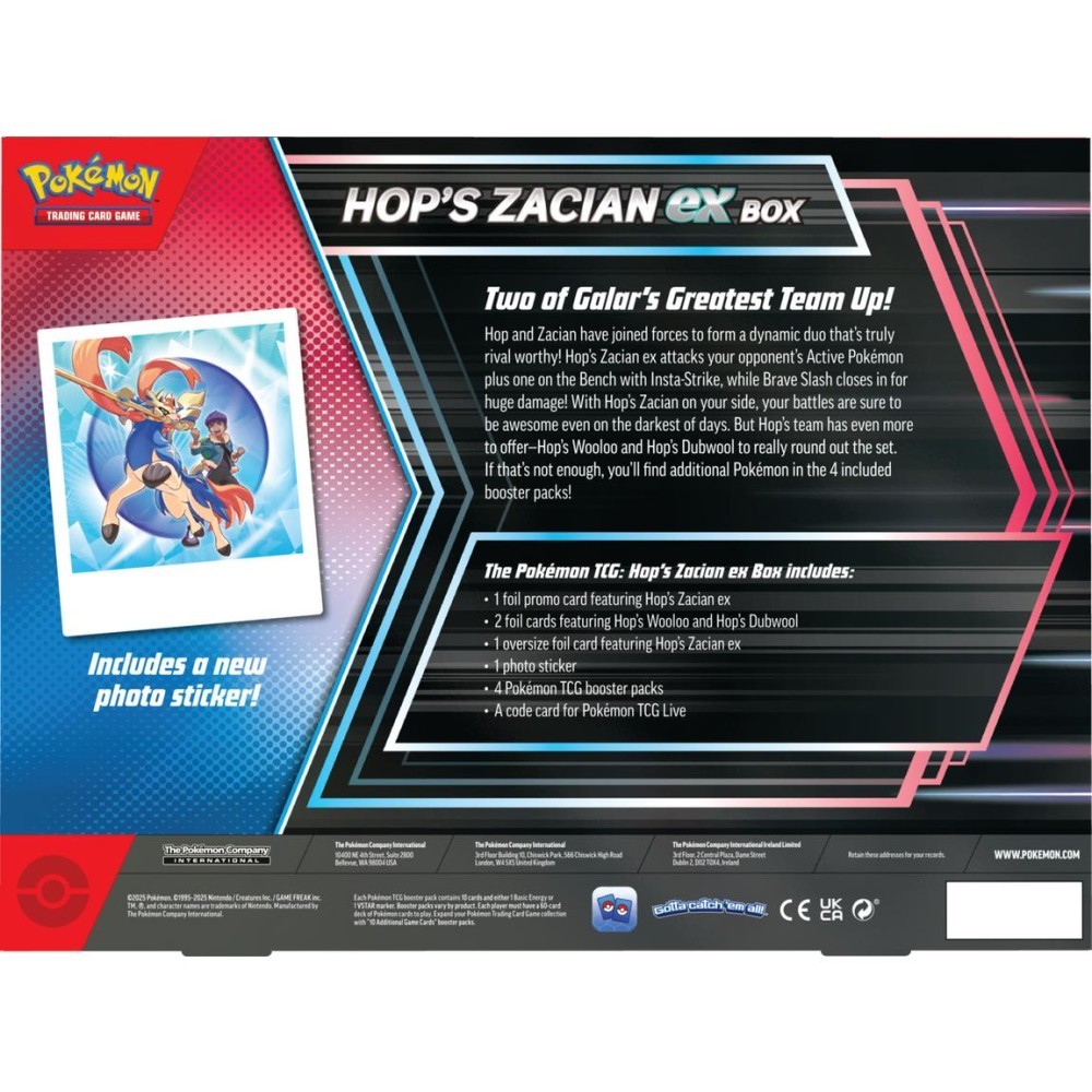 Pokemon Hop's Zacian ex Box | Steel City Collectibles