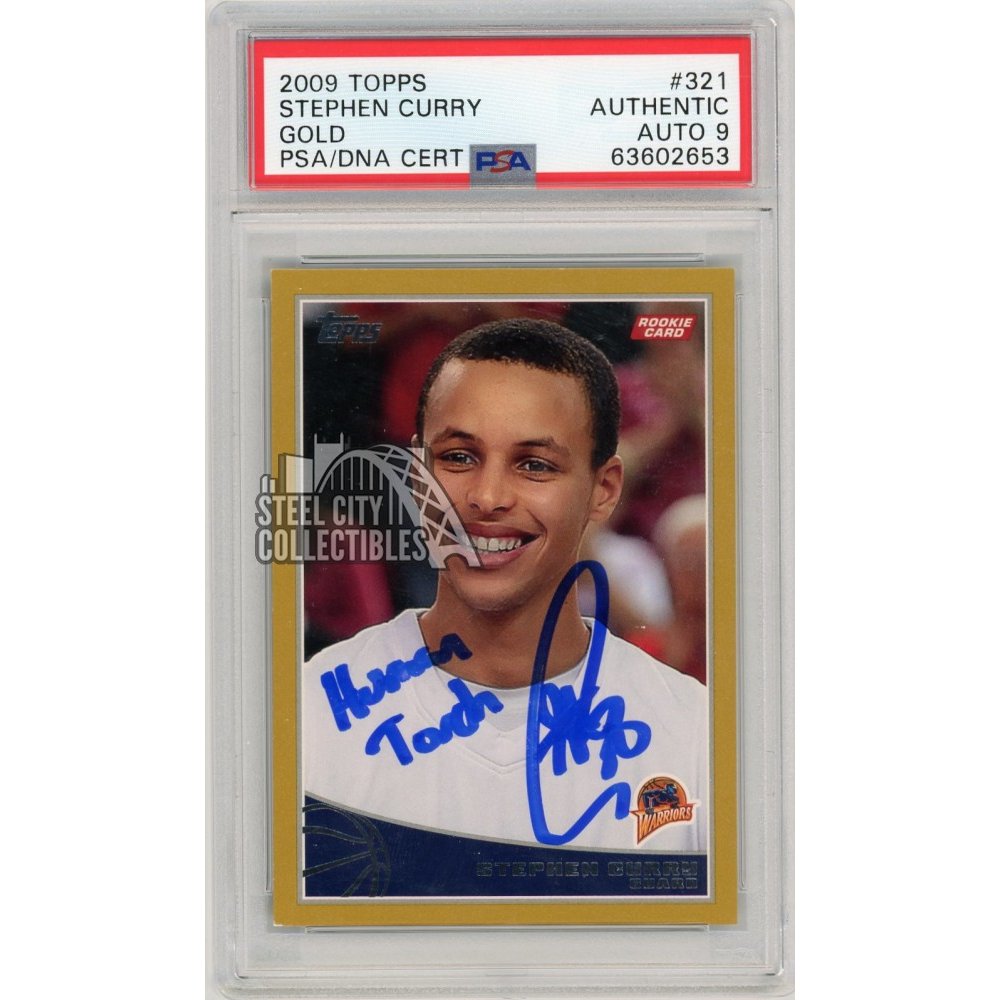 Stephen Curry Human Torch 2009-10 Topps Gold Autograph Rookie /2009 #321  PSA/DNA 9