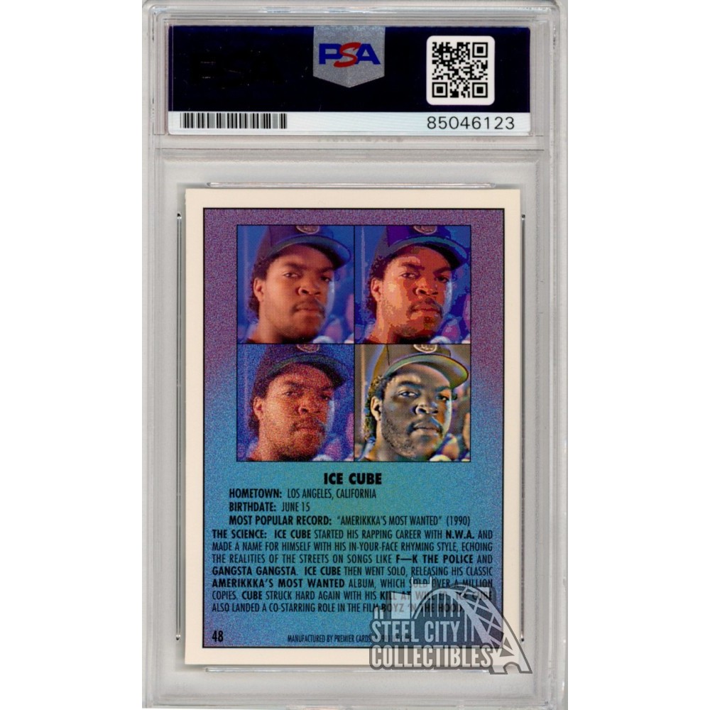 Ice Cube 1991 Rap Pack Autograph Rookie Card #48 PSA/DNA | Steel